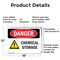 Signmission Chemical Storage Danger Sign, Aluminum, 18in W x 12in L, 2PK OS-2PACK-DS-A-1218-L-1060 - alternate 3
